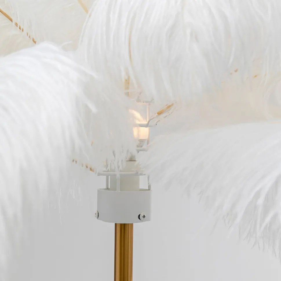 KARE Feather Palm gulvlampe med fjer, hvid