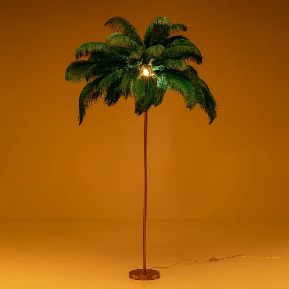 KARE Feather Palm gulvlampe med fjer, grøn