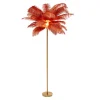 KARE Feather Palm gulvlampe med fjer, rustrød