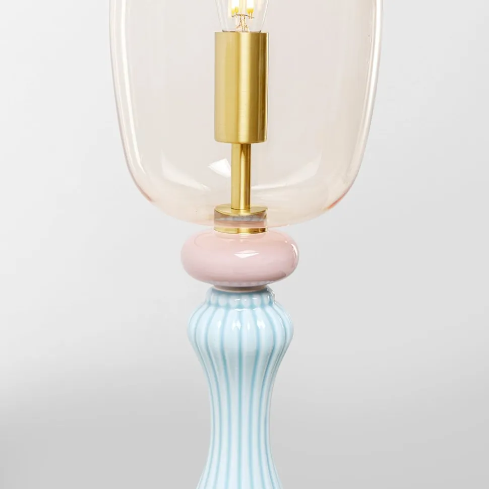 KARE gulvlampe Allegra, guld/blå/rosa, 165 cm høj, E14