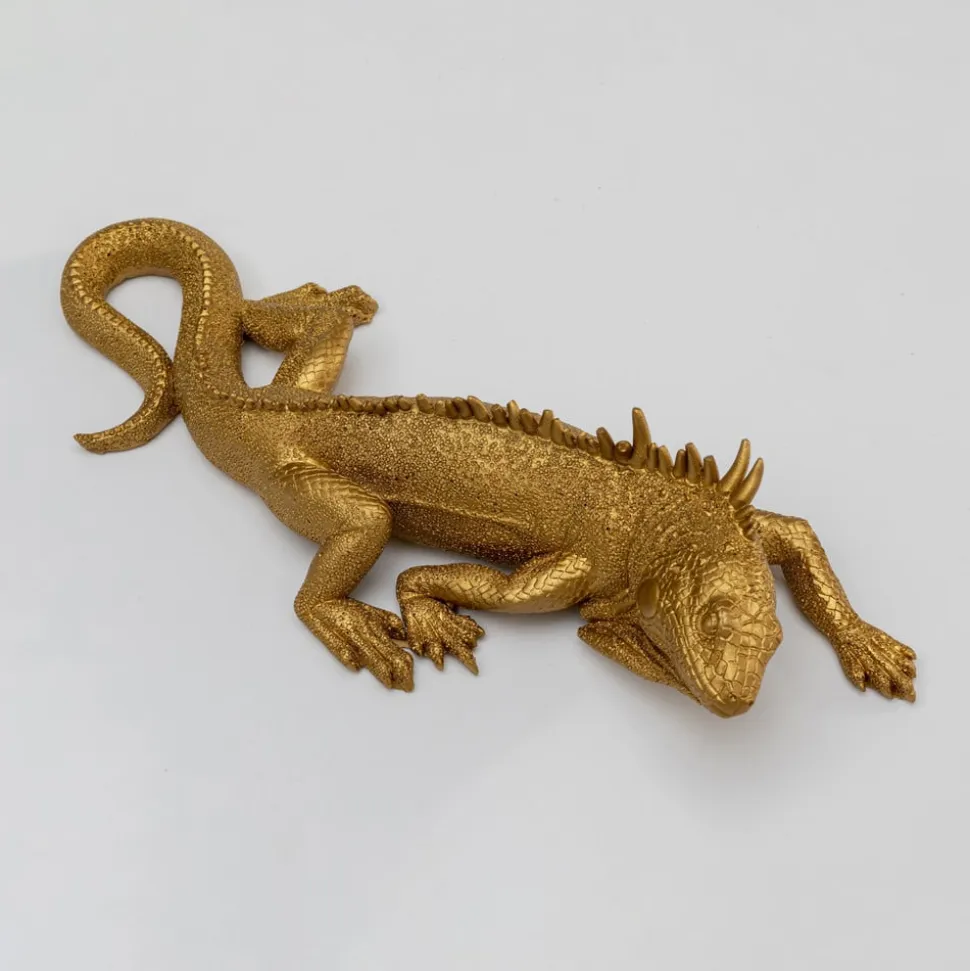 KARE Lizard vægobjekt, lakeret polyresin, 31 x 11 cm, guld