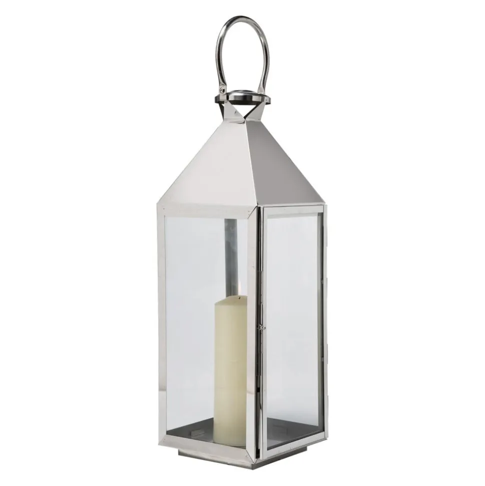 KARE Lygte Giardino sølv, 4-sæt, stål, glas