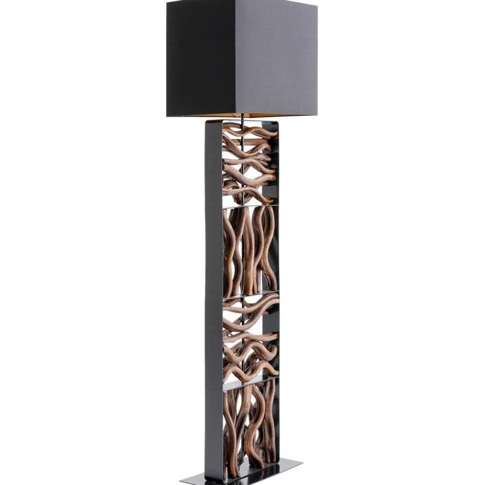 Kare Nature Wave gulvlampe med træ
