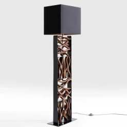 Kare Nature Wave gulvlampe med træ