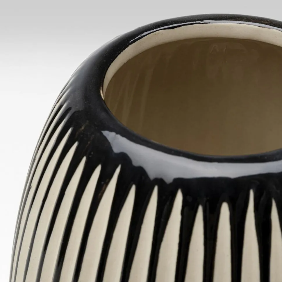 KARE Vase Calabria, blå/beige, porcelæn, håndlavet