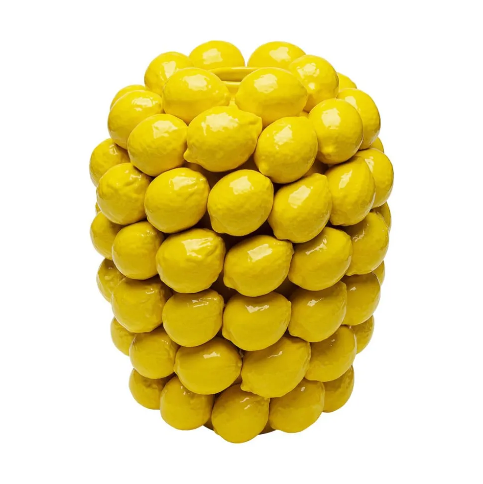 KARE Vase Lemon Juice, højde 40 cm, Ø 31 cm, porcelæn, gul