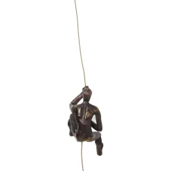 KARE vægobjekt Climber Rope, polyresin, højde 51 cm, brun