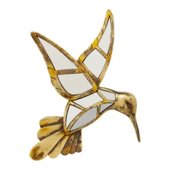 KARE vægobjekt Hummingbird Mirror, polyresin, glas, guld