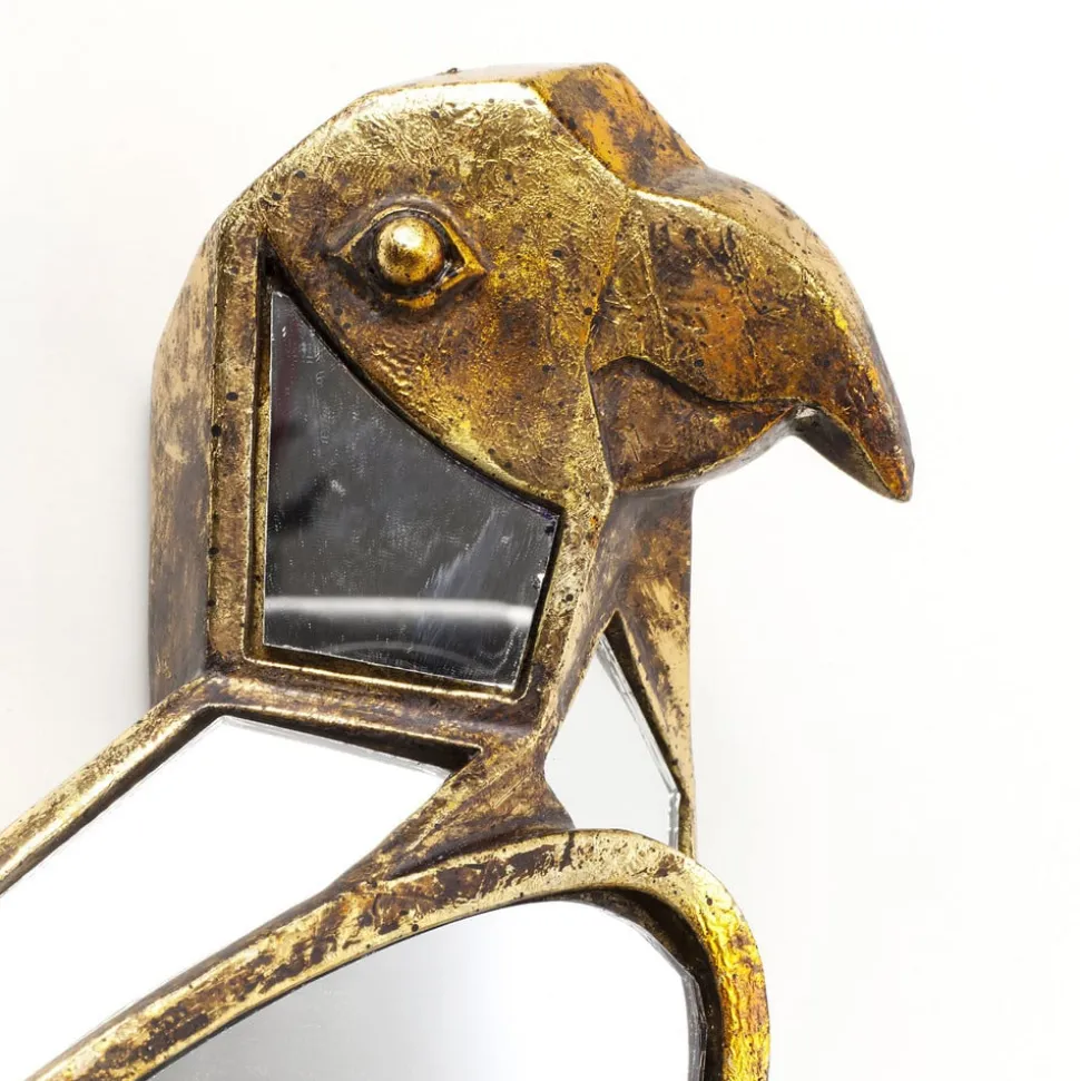 KARE vægobjekt Parrot Mirror, polyresin, glas, guld