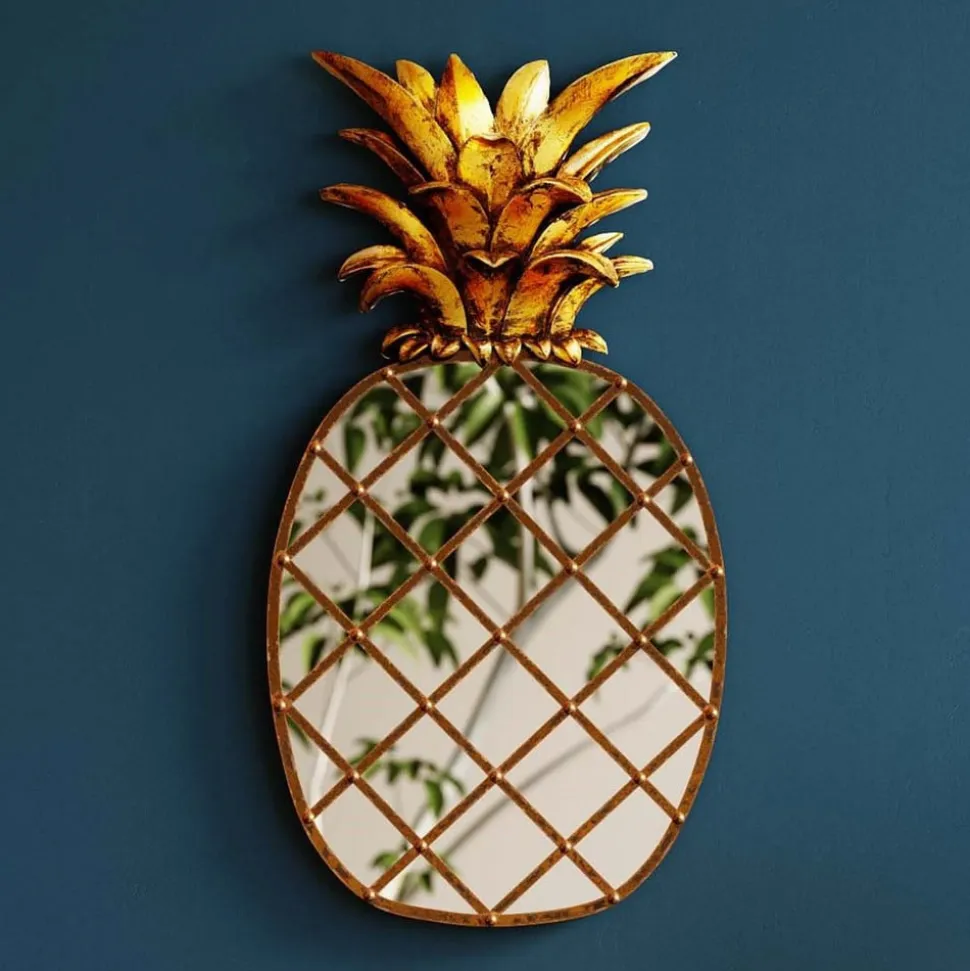 KARE vægobjekt Pina Mirror, polyresin, glas, 50 cm, guld