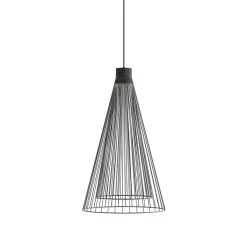 Karman udendørs LED-hængelampe Ikonika, sort, Ø 40 cm, IP55