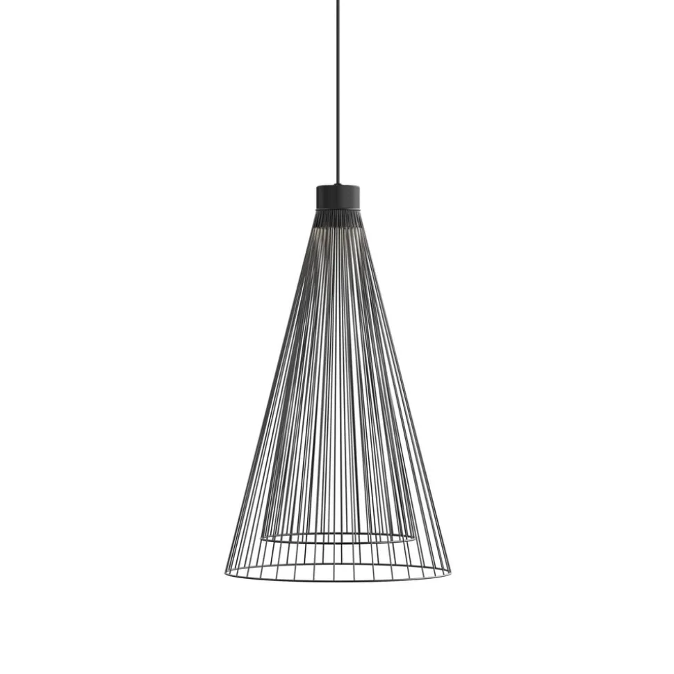 Karman udendørs LED-hængelampe Ikonika, sort, Ø 40 cm, IP55
