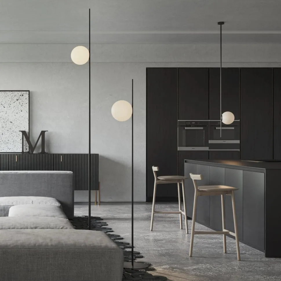 Karman udendørs loftlampe Atmosphere sort 178 cm plast