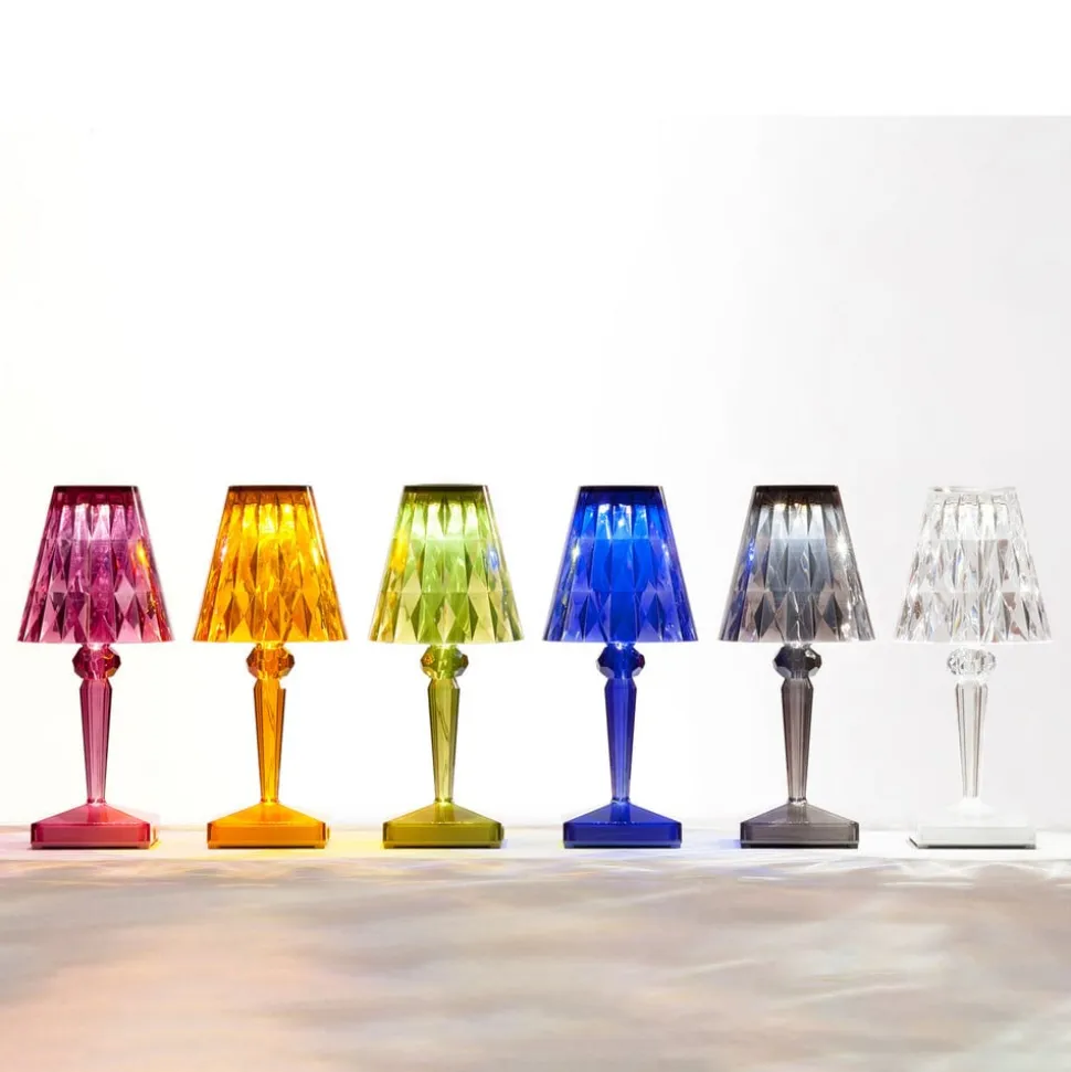 Kartell LED-bordlampe Batteri, 26 cm, røggrå, IP54