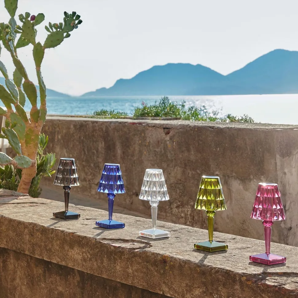 Kartell LED-bordlampe Batteri, 26 cm, røggrå, IP54