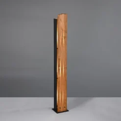 Karuni gulvlampe, træ, metal, lysebrun, sort