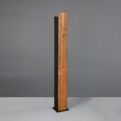 Karuni gulvlampe, træ, metal, lysebrun, sort