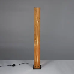 Karuni gulvlampe, træ, metal, lysebrun, sort
