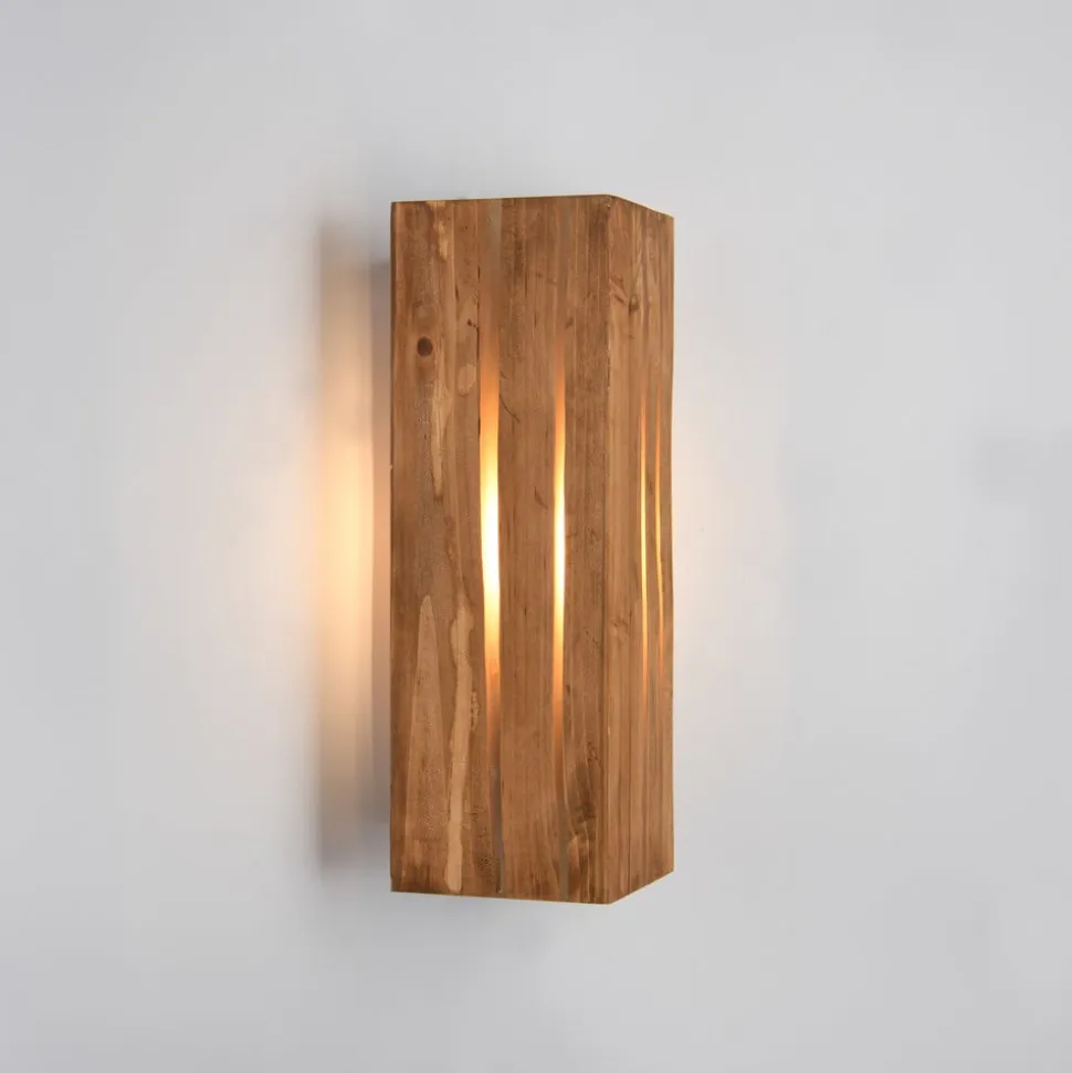 Karuni væglampe, naturlig, træ, metal, E14