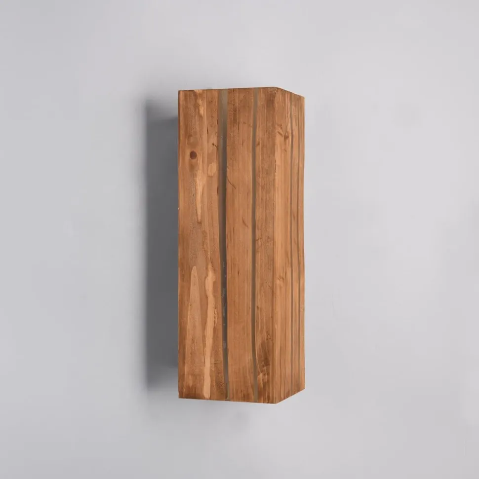 Karuni væglampe, naturlig, træ, metal, E14