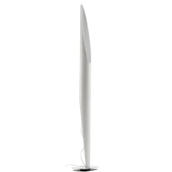 kdln gulvlampe Shakti, sølv, hvid satineret, højde 200 cm