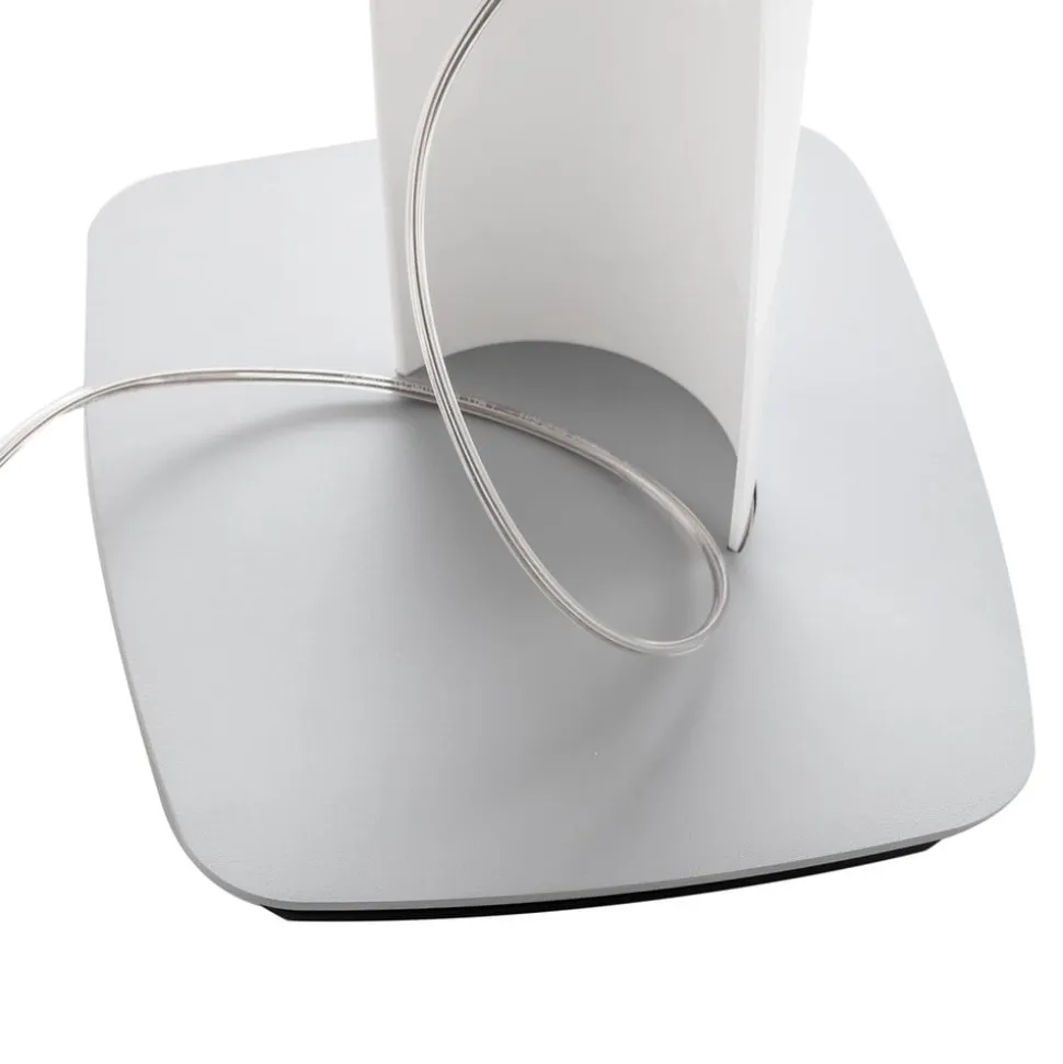 kdln gulvlampe Shakti, sølv, hvid satineret, højde 200 cm