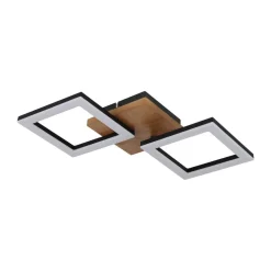 Kerry LED-loftlampe, længde 46 cm, sort/mørkebrun