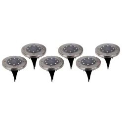 Kian LED-lampe med jordspyd solcelle, sæt m. 6 stk