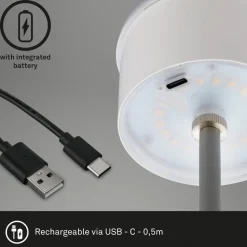 Kiki LED-bordlampe, mat krom, IP44, 3.000 K, RGBW
