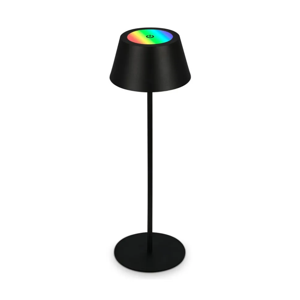 Kiki LED-bordlampe, sort, IP44, 3.000 K, RGBW