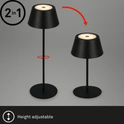 Kiki LED-bordlampe, sort, IP44, 3.000 K, RGBW