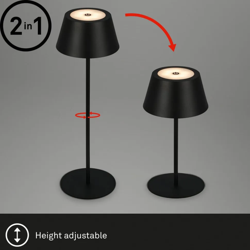 Kiki LED-bordlampe, sort, IP44, 3.000 K, RGBW