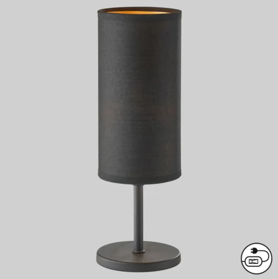 Kira bordlampe, tekstilskærm, sort
