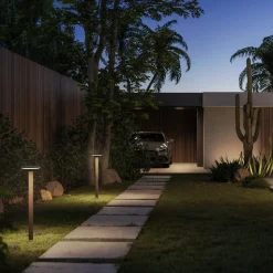 KLEWE Keope LED-vejlampe, antracit, højde 80 cm, IP65