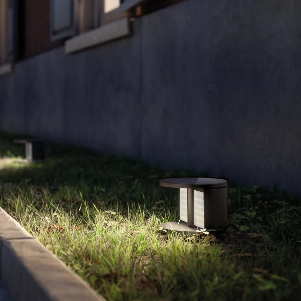 KLEWE LED solcellelampe SWING, antracit, Ø 20 cm IP65