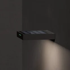 KLEWE LED-solcellelampe ALA WALL, antracit, aluminium, IP65
