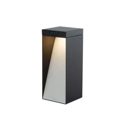KLEWE LED-solcellelampe MILIO SIDE, antracit, 35 cm, aluminium, IP65