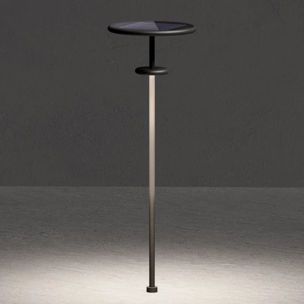 KLEWE LED-solcellelampe PLANET B antracit 160 cm jordspyd IP65