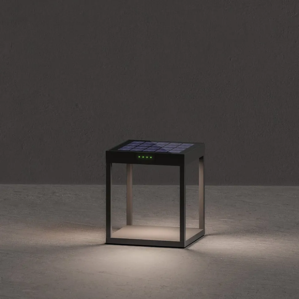 KLEWE LED-solcellelampe RADIA GROUND, antracit, 25 cm aluminium IP65