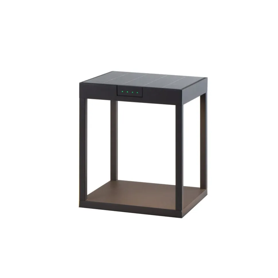 KLEWE LED-solcellelampe RADIA GROUND, antracit, 25 cm aluminium IP65