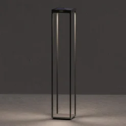 KLEWE LED-solcellelampe RADIA MEGA, antracit, 110 cm, aluminium IP65