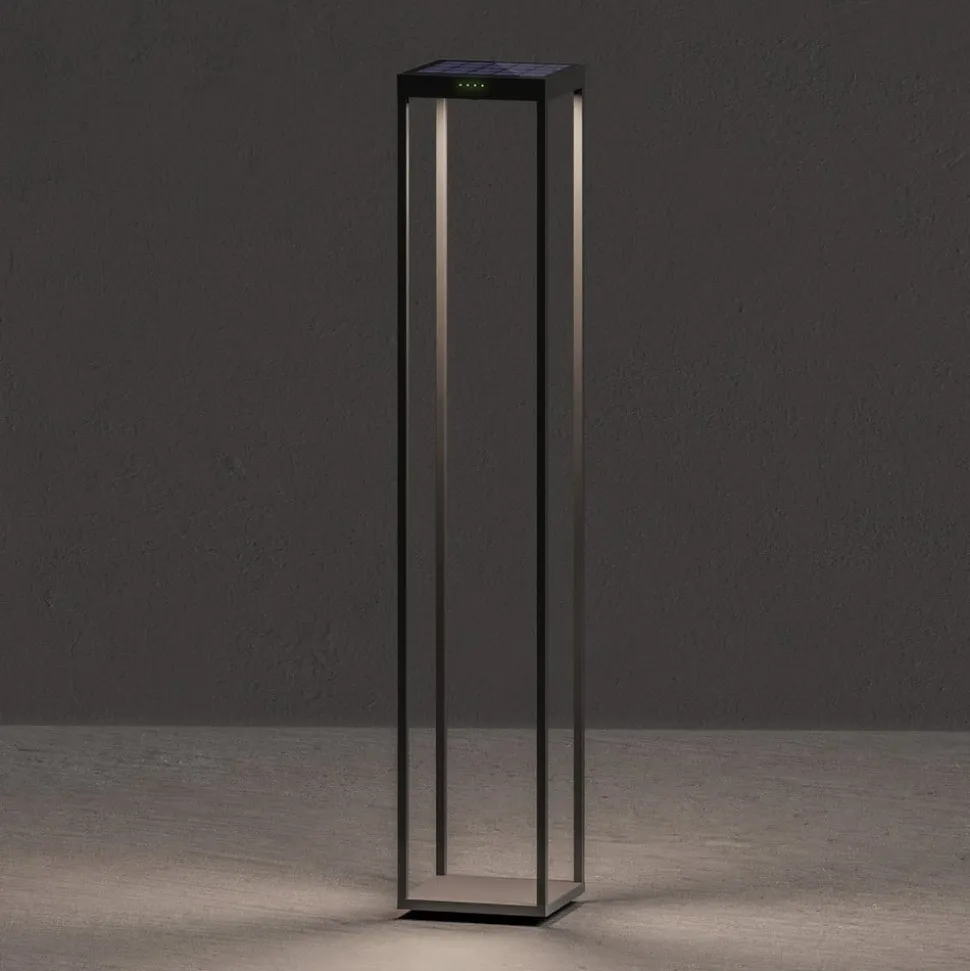 KLEWE LED-solcellelampe RADIA MEGA, antracit, 110 cm, aluminium IP65