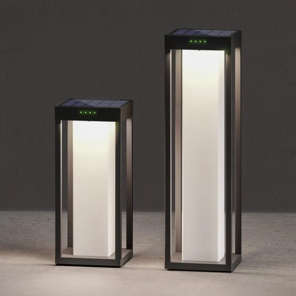 KLEWE LED-solcellelampe RADIA MAXI MOON, antracit, 50 cm, IP65
