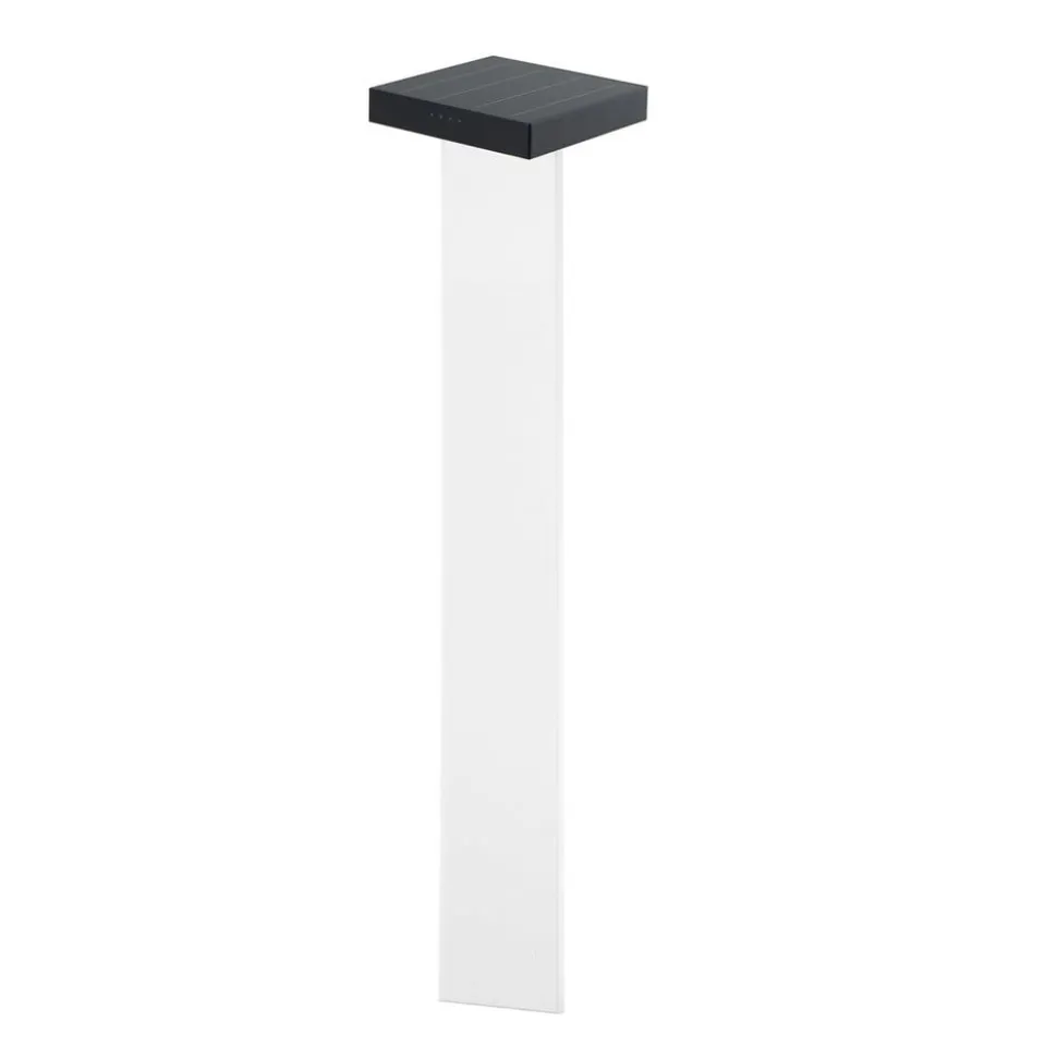 KLEWE LED-solcellelampe Scotty, klar/antracit, 60 cm, IP65
