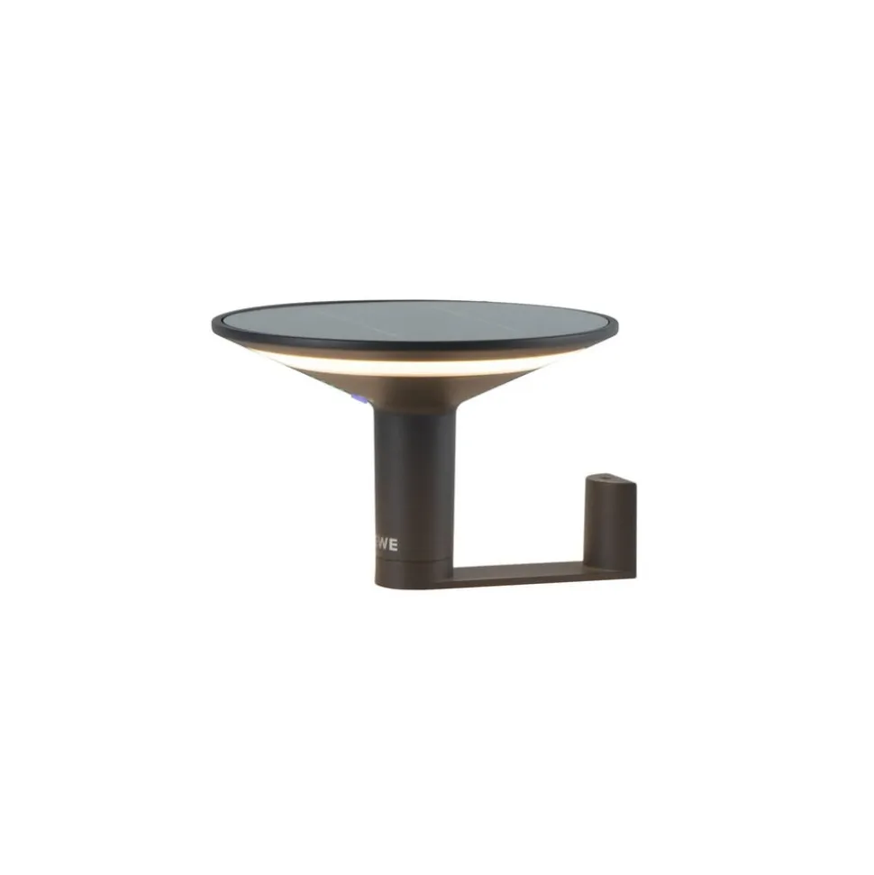 KLEWE LED-væglampe Keope, antracit, Ø 21 cm aluminium IP65