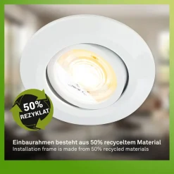 Klira indbygningslampe, hvid, Ø 9 cm, drejelig, 3 stk