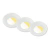 Klira indbygningslampe, hvid, Ø 9 cm, IP44, dæmpbar, 3 stk