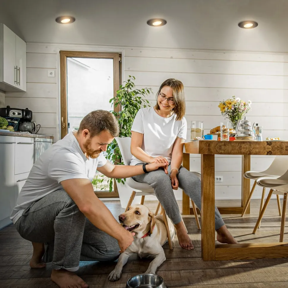 Klira indbygningslampe, sort, Ø 9 cm, drejelig, 3 stk