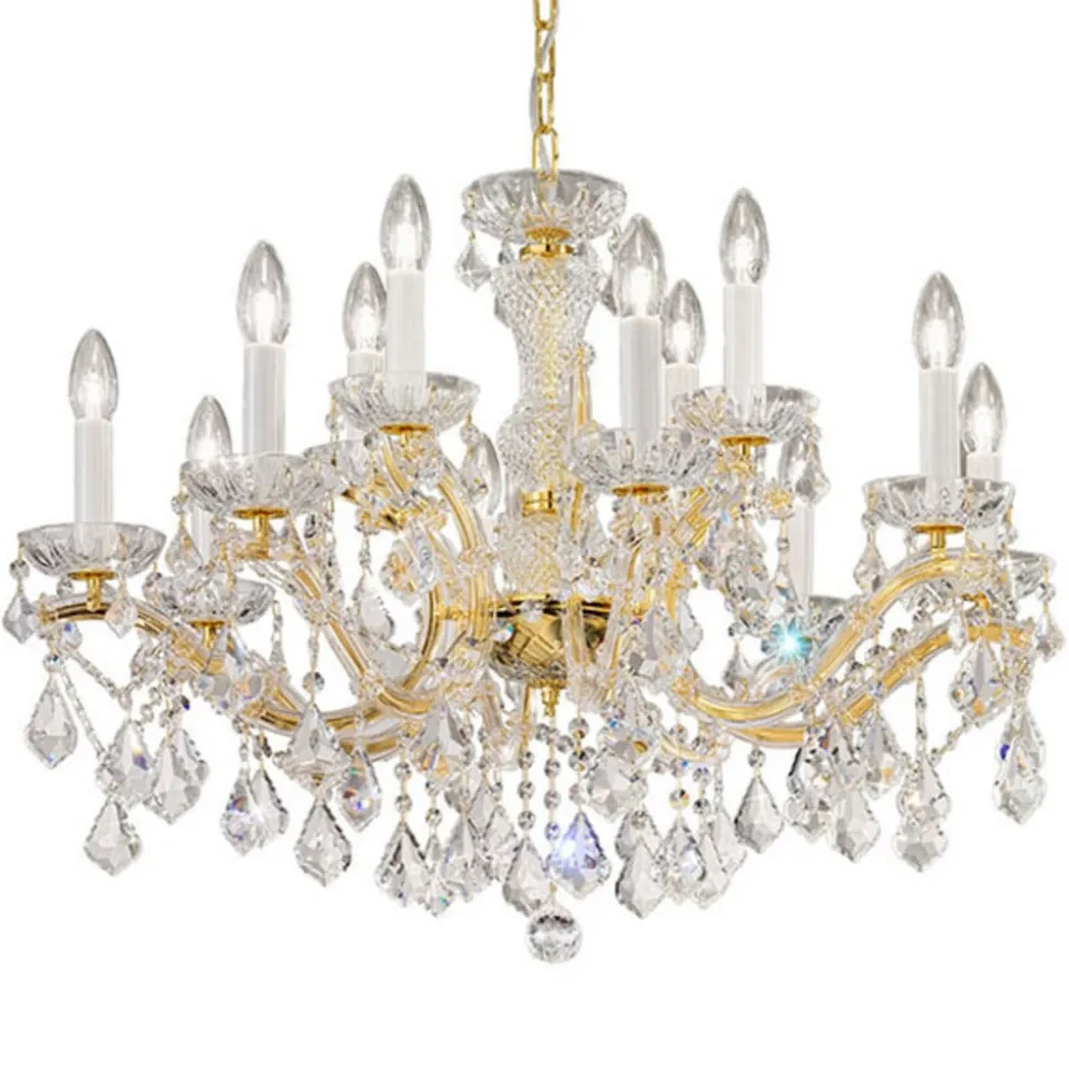 KOLARZ Maria Louise lysekrone, guld 24 kt, 12 lkld