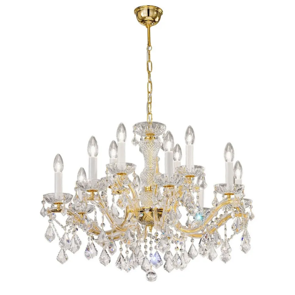 KOLARZ Maria Louise lysekrone, guld 24 kt, 12 lkld